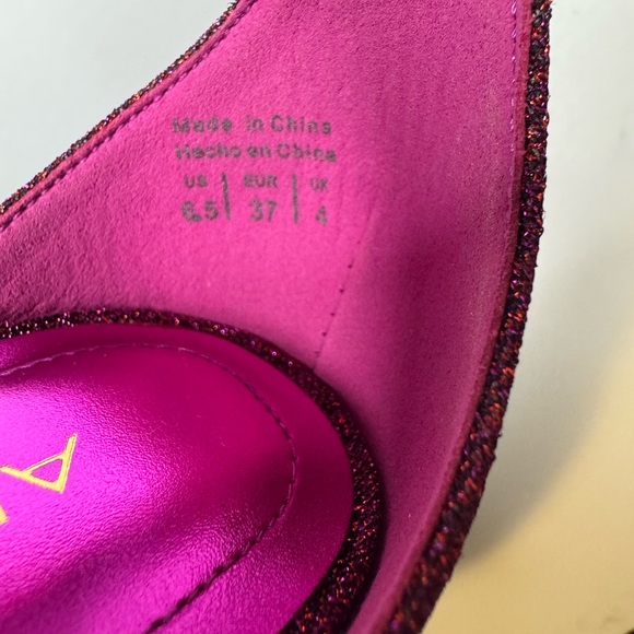 Aldo Fuchsia Glitter Platform Heels Size 6.5 - Picture 11 of 11